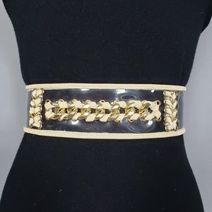 🆕 Gold Braided Elastic Back Belt in Beige